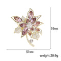 Large Marquise Crystal Flower Brooch in Blue or Pink view 7