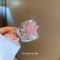 Four Mixed Metal Hair Claws With Stars Fan Pearls Or Ribbed Forms view 4