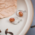 Silver Hoop Earrings Color Bead Donut Leverback Styles view 3