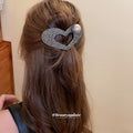Rhinestone Heart Pearl Shark Claw Hair Clip 2 Colors view 3