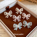 Enamel Bow Stud Earrings in Three Pastel Colors Decorative Jewelry Accessory view 3