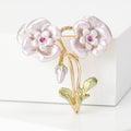 Shell Flower Double Bloom Brooch for Jackets Scarves and Coats view 4