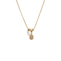 Gold Tone Oval Pearl Charm Necklaces With Decorative Accents view 5