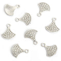 Clear Crystal Skirt Metal Jewelry Charms, 2 Finishes view 6