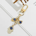 Blue Evil Eye Keychain With Rhinestone Teardrop And Hamsa Hand view 12