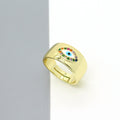 Gold Tone Crystal Eye and Celestial Adjustable Rings in Four Designs view 3