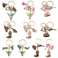Western Cowboy Hat Boot Horse and Cactus Keychain Collection view 2