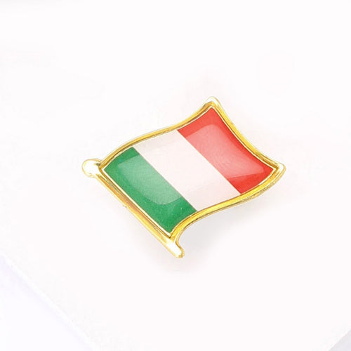 Italy Flag Enamel Lapel Pin Brooch angled front view