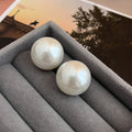 Red White and Cream Oversized Round Ball Stud Earrings view 8