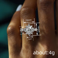 Oval Clear Solitaire Floral Cluster Ring In Gold And Silver Tones view 4