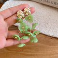 Acrylic Flower Vine Drop Stud Earrings in Eight Colors view 12