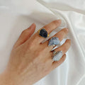 Random Natural Stone Adjustable Open Rings in Sixteen Assortments view 5