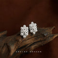 Silver Lattice Mesh Multi Pearl Stud Earrings Matching Pair Style view 1
