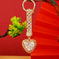 Full Crystal Heart Keychains with Jeweled Wrist Straps in Nine Colors view 6
