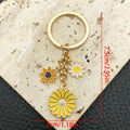 Five Colorful Daisy Flower Metal Keychain Design Set view 7