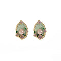 Green Garden Oval Pearl Look Floral Statement Stud Earrings view 5