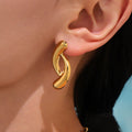 Sculpted Drop and Layered Fan Earrings in Five Finishes view 3