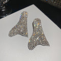 Crystal Sculptural Statement Stud Earrings Fashion Jewelry view 8