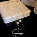 Pearl Cross Lariat and Mixed Chain Necklace Five Styles view 4