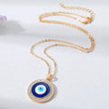 Gold and Silver Tone Crystal Round and Hamsa Evil Eye Necklaces view 4