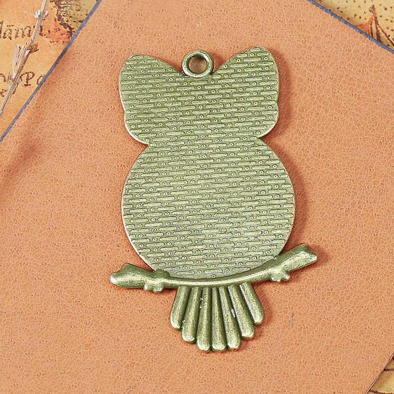 25mm Vintage Owl Cabochon Tray Keychain Pendant Base