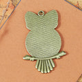 Owl Cabochon Setting Metal Component in 3 Finishes for Jewelry Making view 3