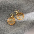 Gold Flower Pearl Stud Clear Resin Gold Foil Disc Drops view 3