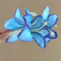 Oversized Lily Flower Hair Claw In Champagne Pink Purple Or Blue view 2