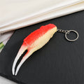 Realistic Imitation Crab Leg Food Model Split Ring Keychain view 2