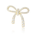 Mini Zircon Bow Brooch Gold or Silver Pin Back Metal Pin Brooch view 5