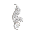 Gold and Silver Wing Pearl Look Metal Brooch Pin Pair view 6