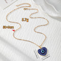 Gold Tone Rhinestone Evil Eye Heart and Teardrop Pendant Necklaces view 4