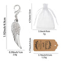 Rhinestone Angel Wing Lobster Clasp Charm Gold or Silver view 2