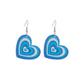 Green Layered Acrylic Heart Long Dangle Hook Earrings view 5