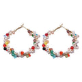 Colorful Beaded Hoop Earrings in Small and Large Sizes view 5