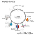 Travel Charm Necklace and Bracelet in Gold and Silver Tone view 8