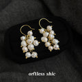 Gold Tone Freshwater Pearl Grape Cluster Hook Earrings For Women view 1