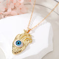 Gold Anatomical Heart Eye Pendant Necklaces Three Iris Colors view 3