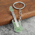 Rhinestone Electric Guitar Metal Keychain in Six Colors view 6