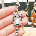 Six Colorful Cat Figure Phone Strap Charm Design Set view 4