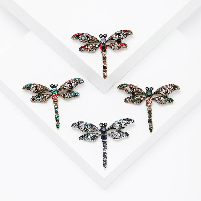 Filigree Dragonfly Brooch in Four Antique Crystal Palettes