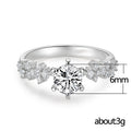 Silver Tone Round Clear Stone Geometric Accent Band Ring view 5