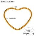 Stainless Steel Heart Closed Bangle Bracelet Gold Or Steel Tone view 6