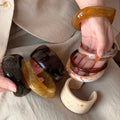 Four Brown Or Cream Irregular Wide Marbled Resin Bangle Designs view 2
