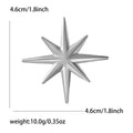 Eight Point Star Brooch In Smooth Gold And Silver Tones view 6