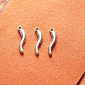 Curved Chili Pepper Charm Metal Jewelry Making Component In 2 Finishes view 3