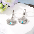 Gold and Silver Tone Crystal Lash Evil Eye Huggie Earrings view 4