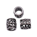 Antique Silver Openwork Clover Barrel Bead With Large Hole view 4