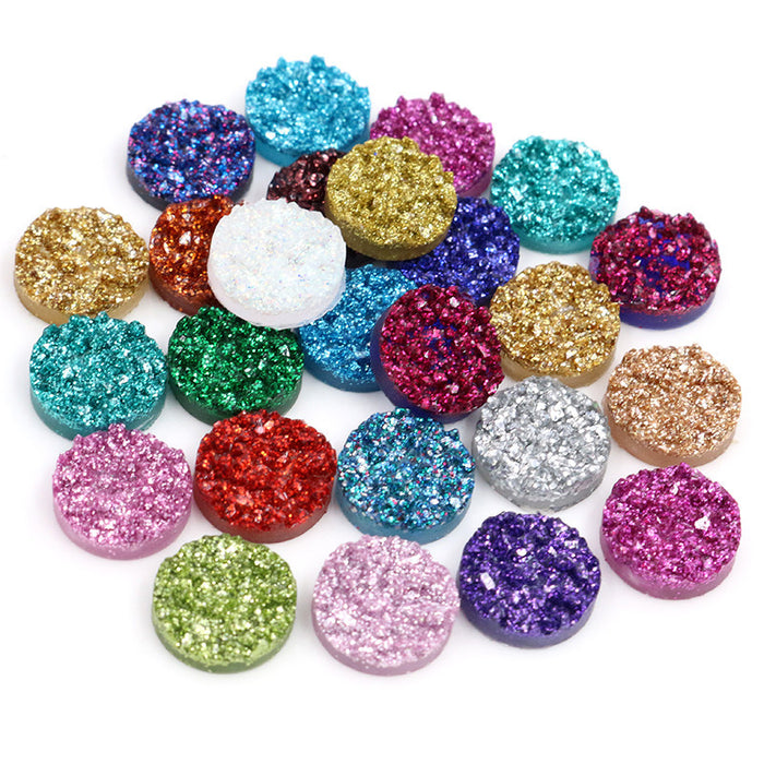 Round Glitter Resin Cabochons in Ninety-Three Color and Size Options