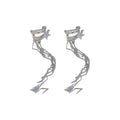 Silver Tone Crystal Star Ear Cuffs With Chain Tassels view 5